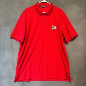 Port Authority Red Fresno State Bulldogs Polo Shirt XL Piqué Cotton NCAA Sports